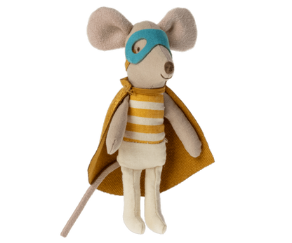 Maileg Super Hero Little Brother Mouse in a Matchbox