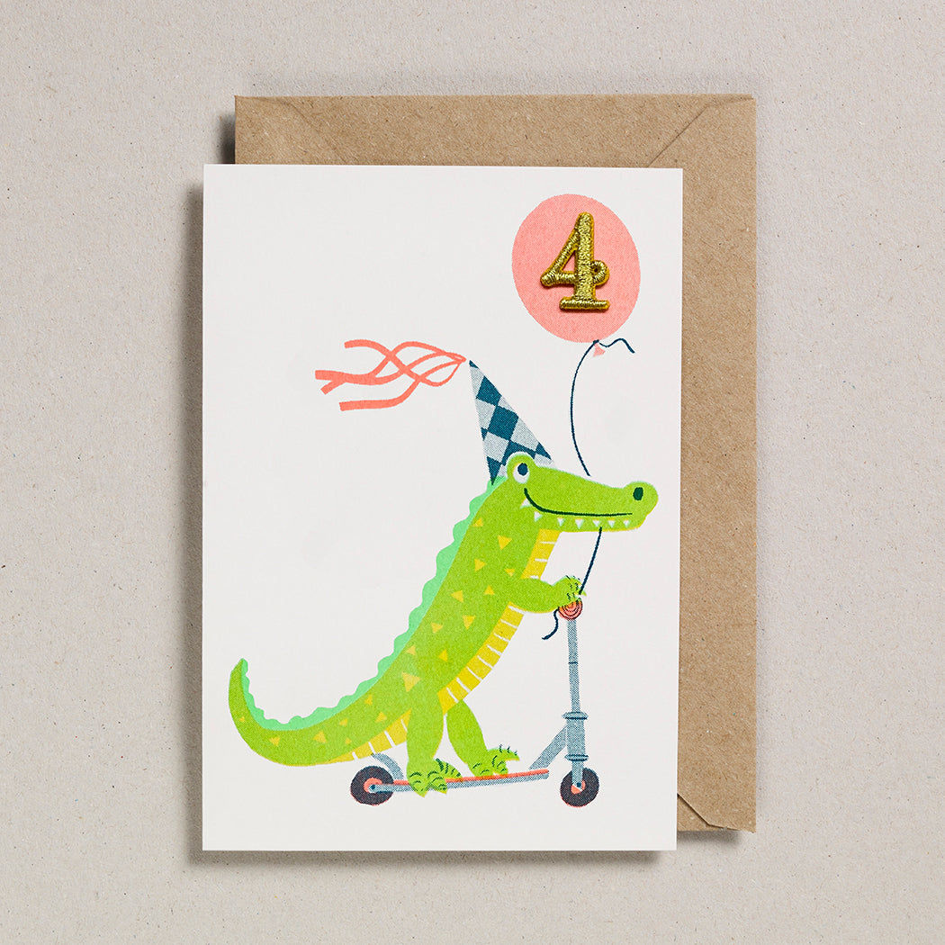 Confetti Pets Age 4 Crocodile Card