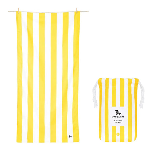 Boracay Yellow striped cabana towel from Dock & Bay.