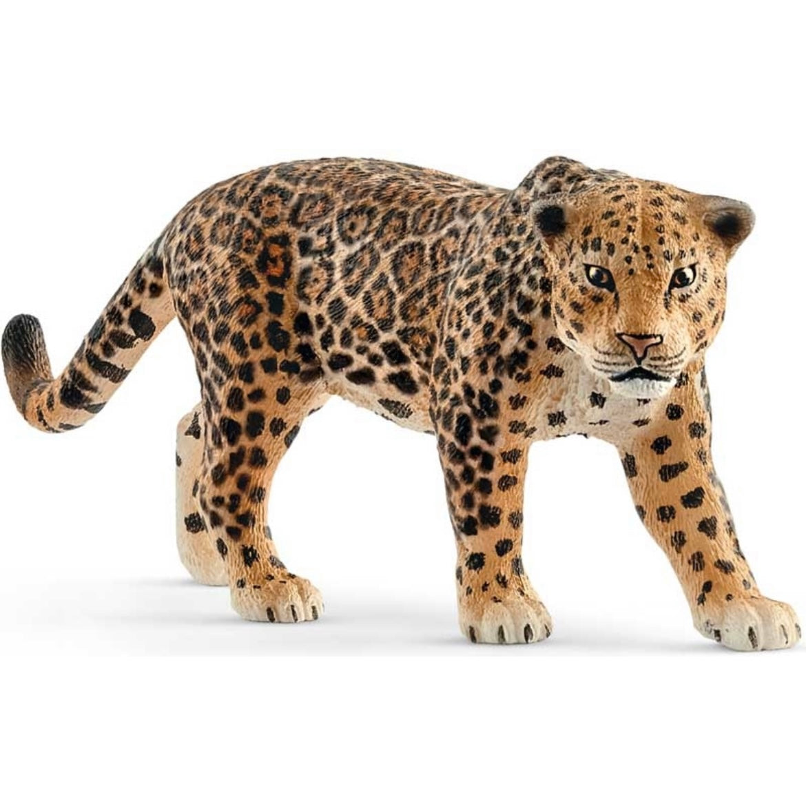 Toy jaguar big cat. Hand painted, orange with black spots.