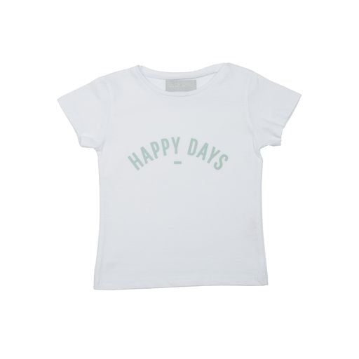 White HAPPY DAYS Cap Sleeve T-Shirt
