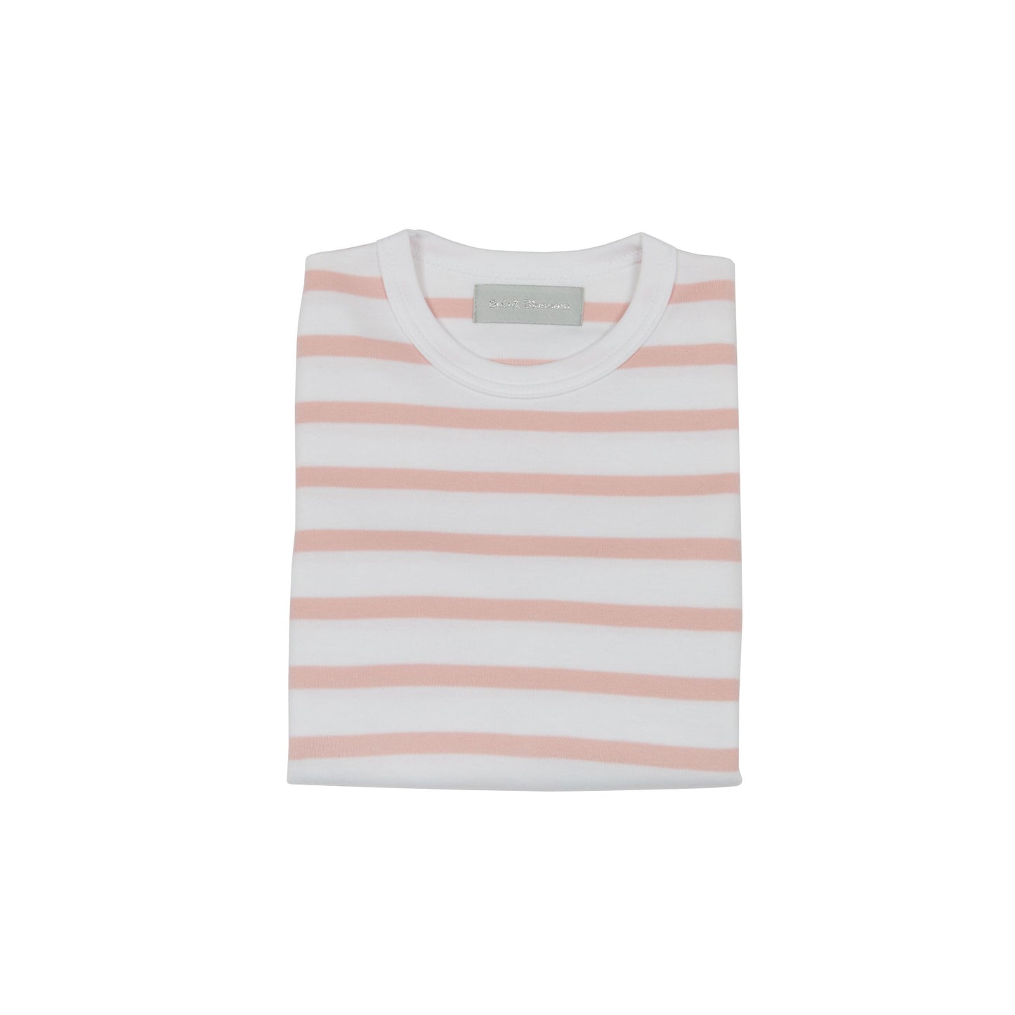 Dusty Pink and White Breton Striped T-Shirt