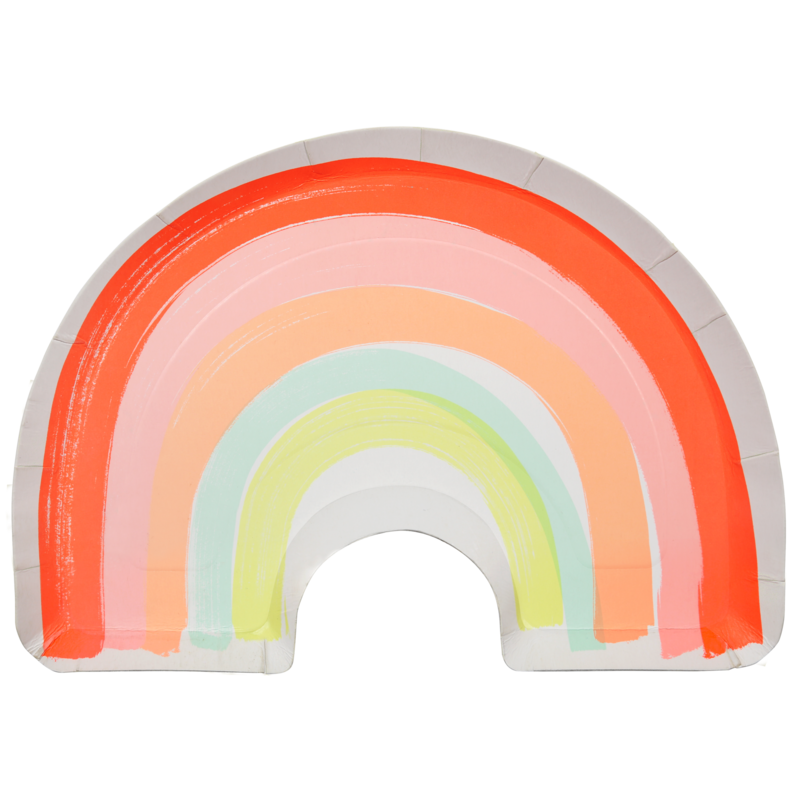 Neon Rainbow Plates (x 12)