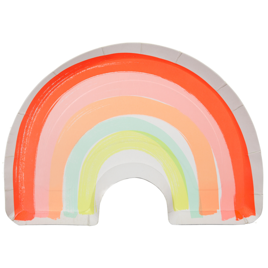 Neon Rainbow Plates (x 12)