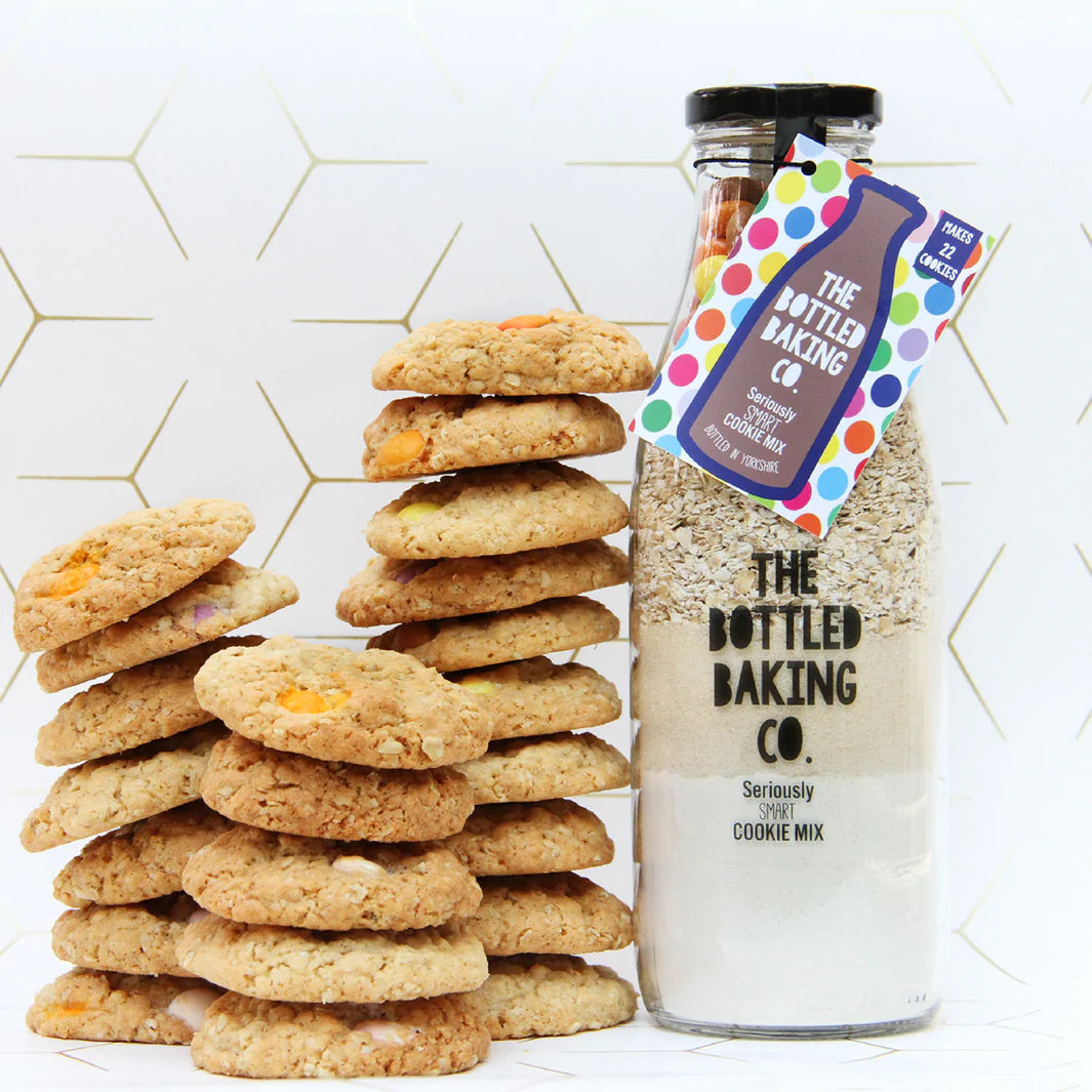 smartie cookies by the bottled baking co