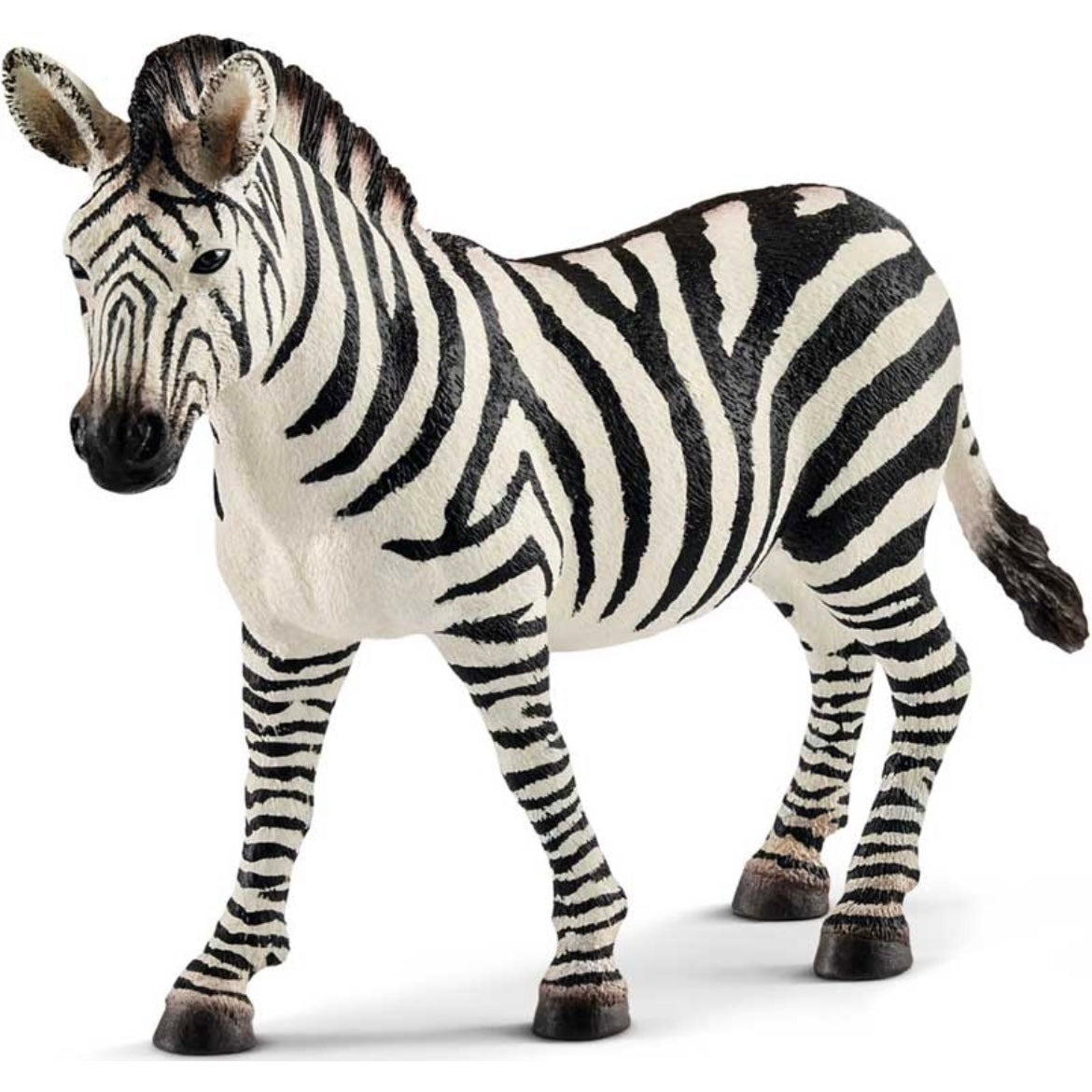 Toy zebra. Black and white stripes, hand painted.