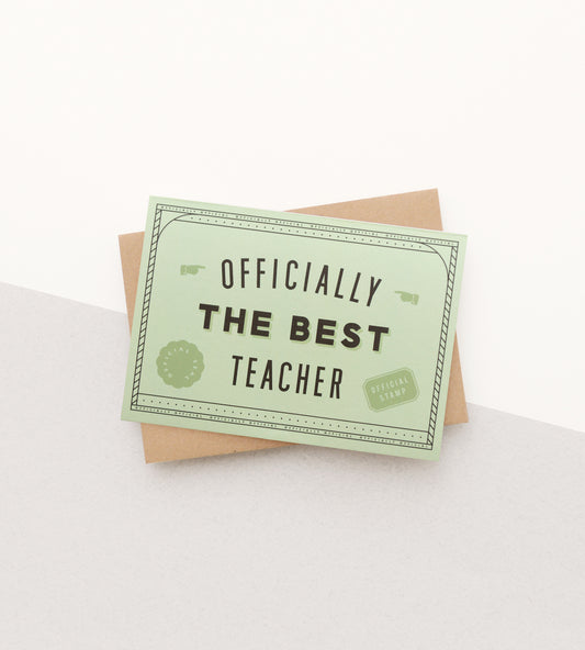 Officially The Best Teacher Card