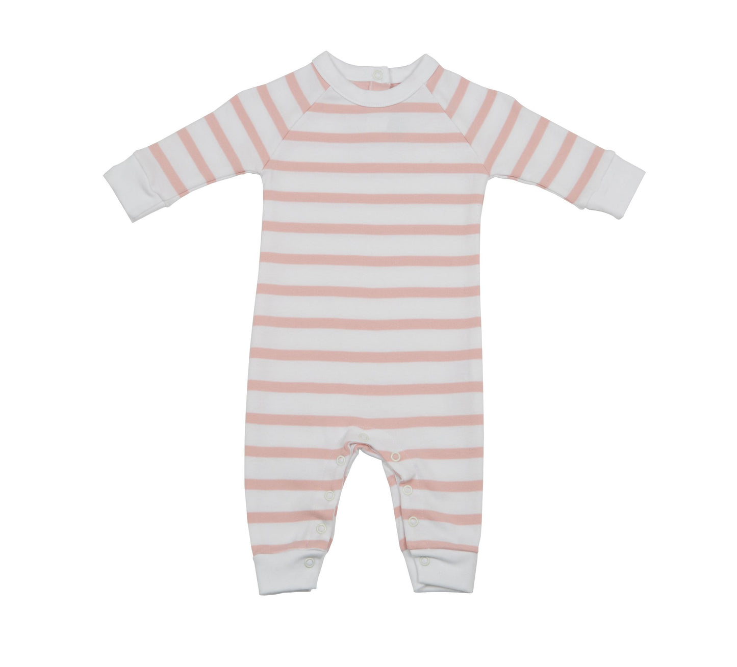 Dusty Pink and White Breton Striped All-in-One